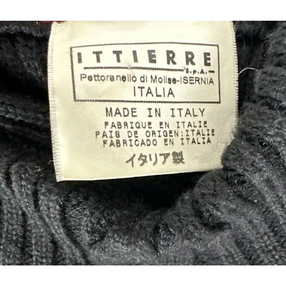 Versace Black Argyle Ribbed Knit Sweater Pullover Women Size M - Picture 6 of 8